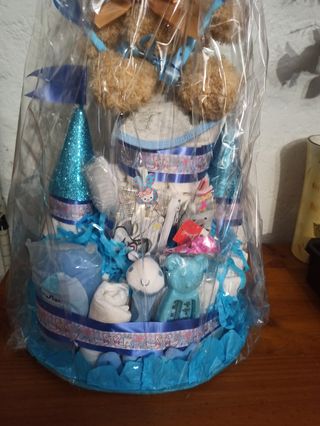 Tarta pañales "Castillo osito"