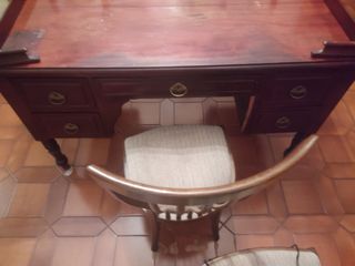 Mesa despacho DOBLE CARA estilo ingles caoba