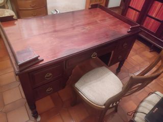 Mesa despacho DOBLE CARA estilo ingles caoba