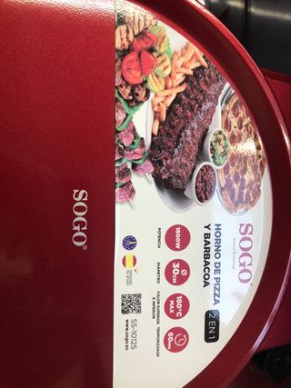  Horno para Pizza y Barbacoa Sogo 1800W Rojo