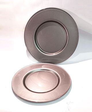 2 bajoplatos gris plata de IVV Italian Glassmakers
