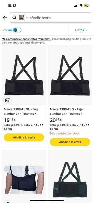 Faja lumbar con tirantes