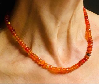 Collar de Agata cornalina y cierre plata ley 925