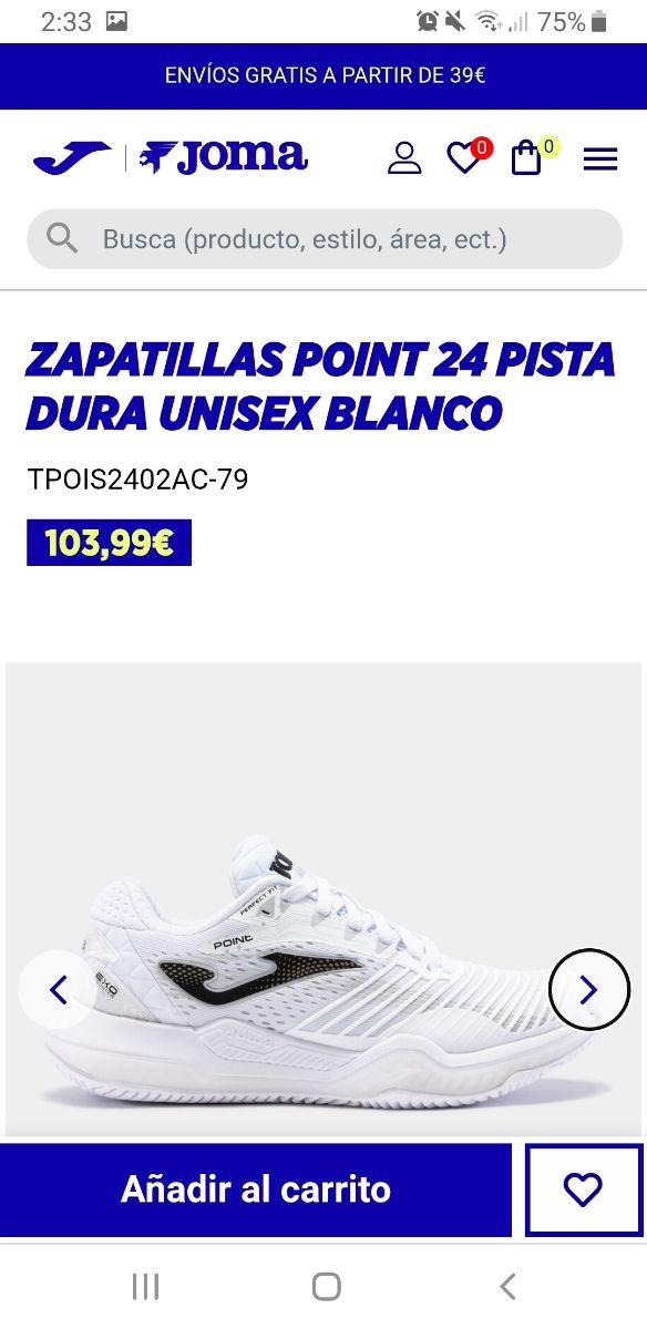 Padel zapatillas Joma 38