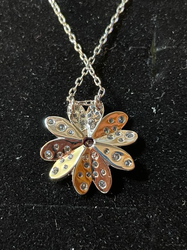 Colgante plata flor cristales