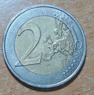 Moneda valiosa de 2 euros. 