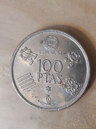 Moneda 100 pesetas 1980 mundial FIFA 82