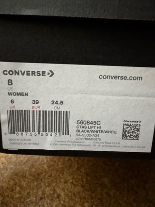 Converse Plataforma Negra 39