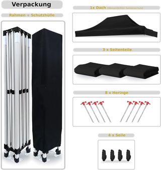 Carpa Plegable 3x4,5 100% Impermeable, 3 Paredes