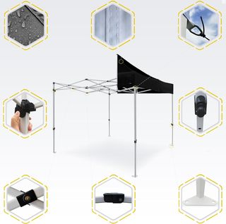 Carpa Plegable 3x4,5 100% Impermeable, 3 Paredes