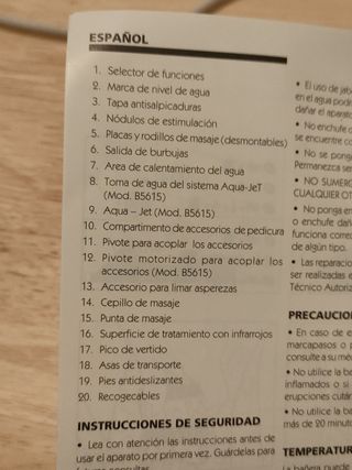 Bañera hidromasaje de pies