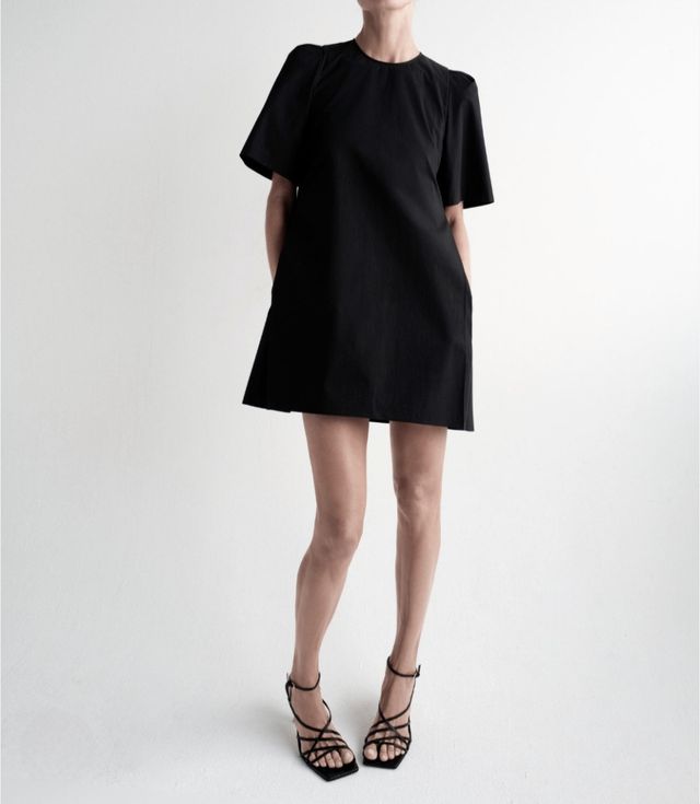 Vestido mangas abullonadas. Talla M. Zara