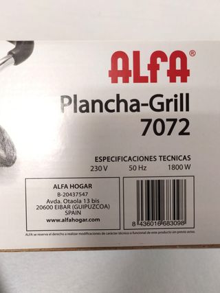 Plancha Grill Eléctrica ALFA