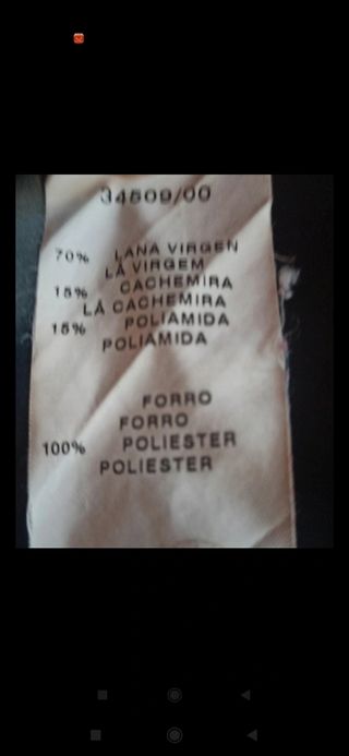 Abrigo de lana. Talla 42