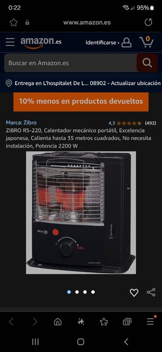 Estufa parafina zibro funciona nuevo