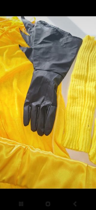 Disfraz capa mujer amarilla negra batman