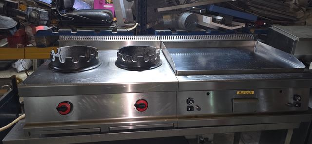 Cocina wok y plancha cromo