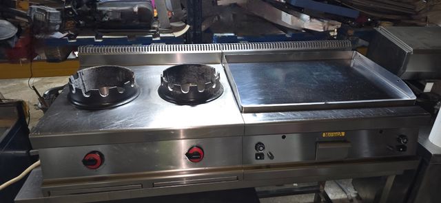 Cocina wok y plancha cromo