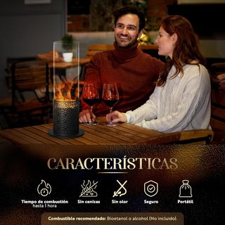 Chimenea Bioetanol Mesa de 39 x 19 x 19 cm con Bol