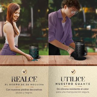 Chimenea Bioetanol Mesa de 39 x 19 x 19 cm con Bol