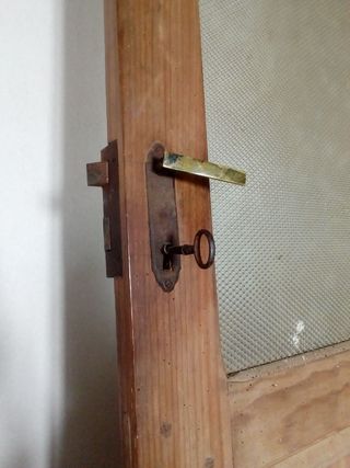 Puerta antigua acristalada