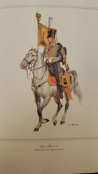 Litografie "soldati a cavallo"