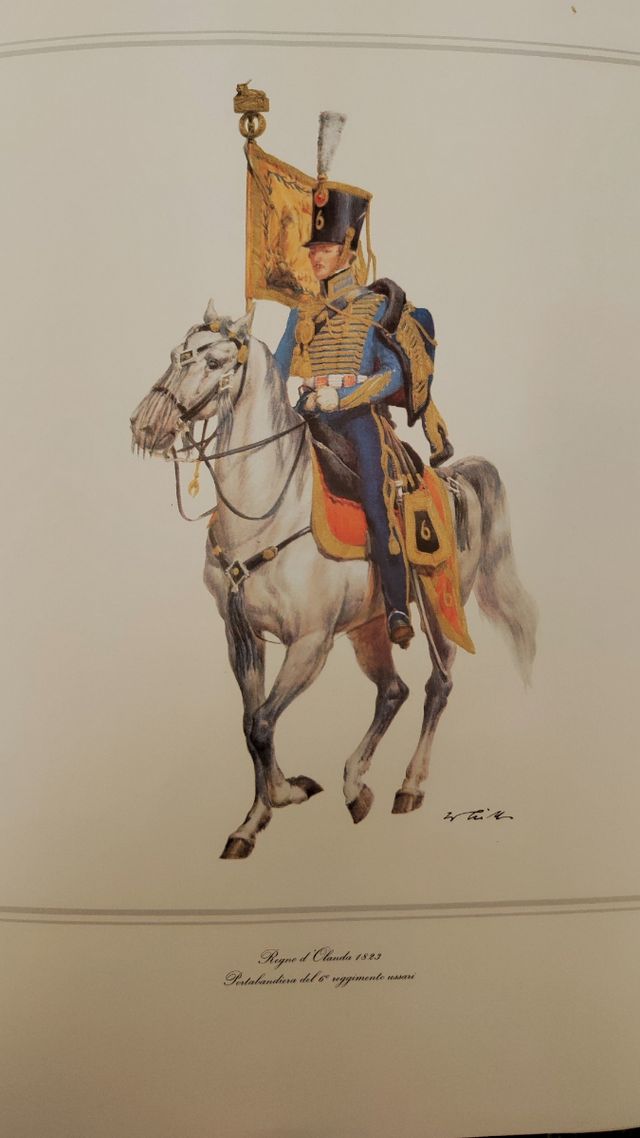 Litografie "soldati a cavallo"