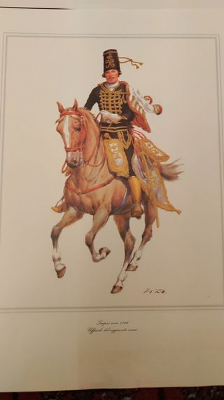 Litografie "soldati a cavallo"