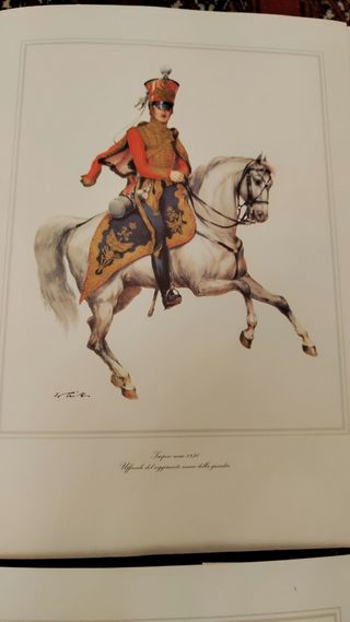 Litografie "soldati a cavallo"