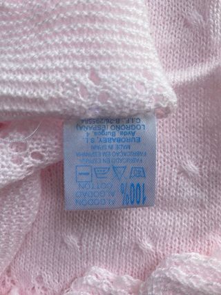 Toquilla manta bebe rosa