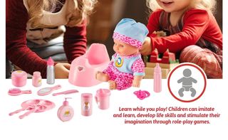 Muñeco y accesorios baño