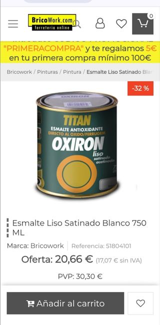 Lote de 3 botes esmalte blanco oxiron liso satina
