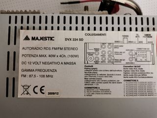Autoradio digitale Majestic DVX 224 SD