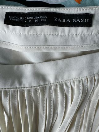 Falda de flecos color blanco roto/crema