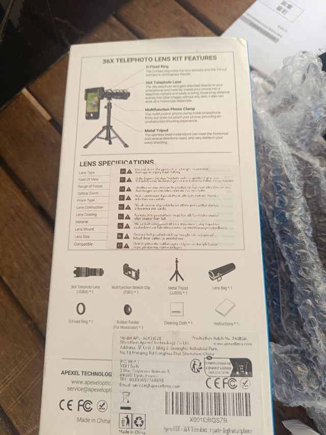 Apexel HD 36X Lente Teleobjetivo