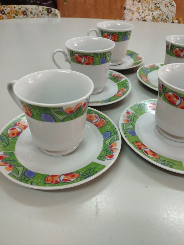 Juego de café merienda 6 tazas