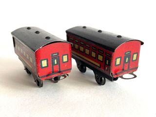 Lote de dos vagones RICO hojalata antiguos