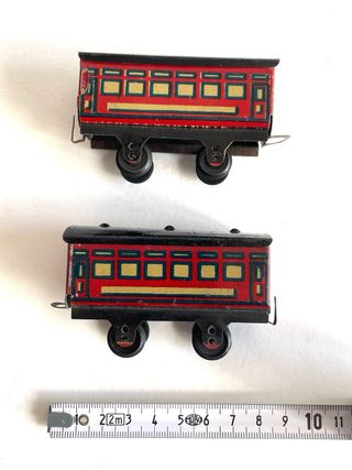 Lote de dos vagones RICO hojalata antiguos