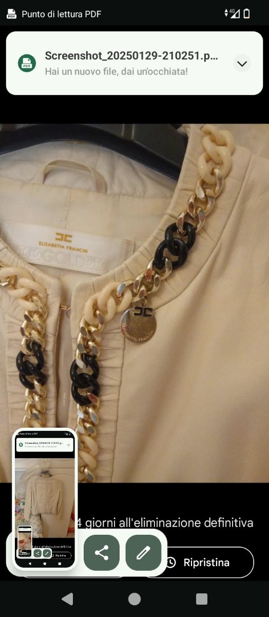 Giubbino in pelle Elisabetta Franchi 