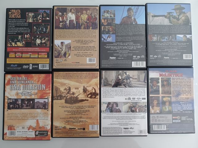 8 DVDs Antiguos pistoleros y piratas