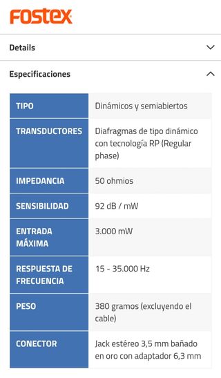 AURICULARES FOSTEX T60-RP NUEVOS