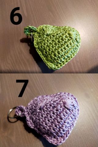 1 Portachiavi o ciondolo CUORE all'uncinetto