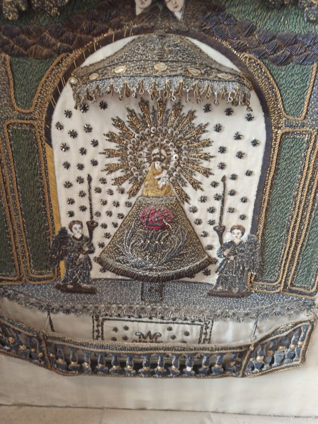 Antiguo cuadro virgen de pilar de plata