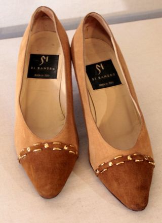 Zapatos italianos vintage de ante bicolor