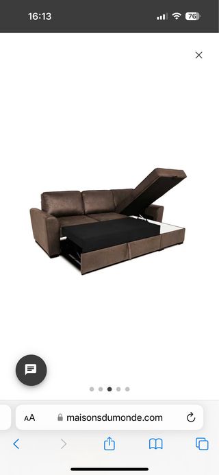 Sofá Cama Chaiselongue Marrón Arcón 246x74x60 cm