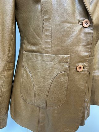 Chaqueta piel marrón