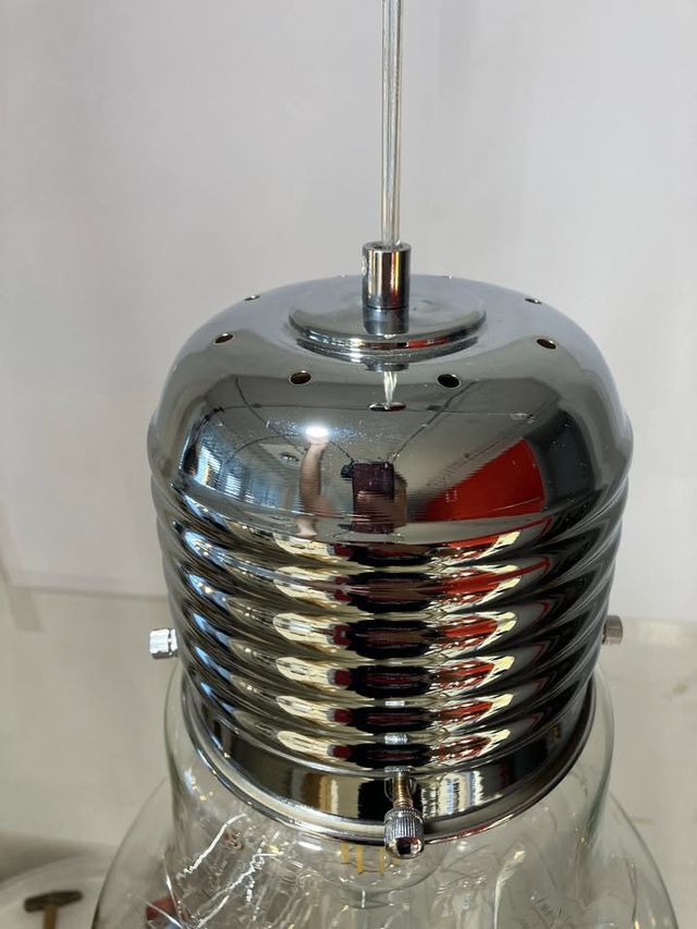 Lampadario a "lampadina" metallo/vetro d.30