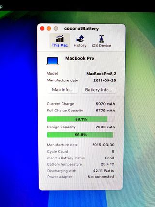 MacBook Pro 15" 2011 8.2 i7 2.2GHz 8GB RAM