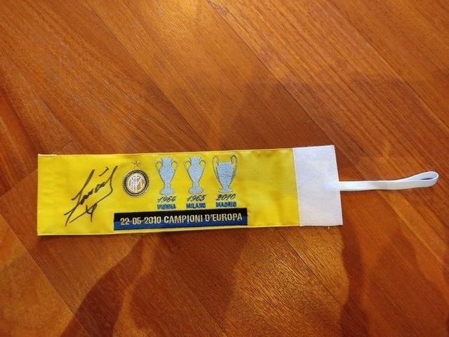 Fascia Javier Zanetti Inter autografata