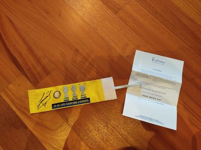 Fascia Javier Zanetti Inter autografata